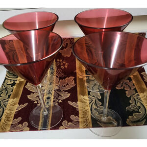 Martini Glasses Ruby Red/Cranberry Martini Glasses Set Of 4 Plastic Glasses